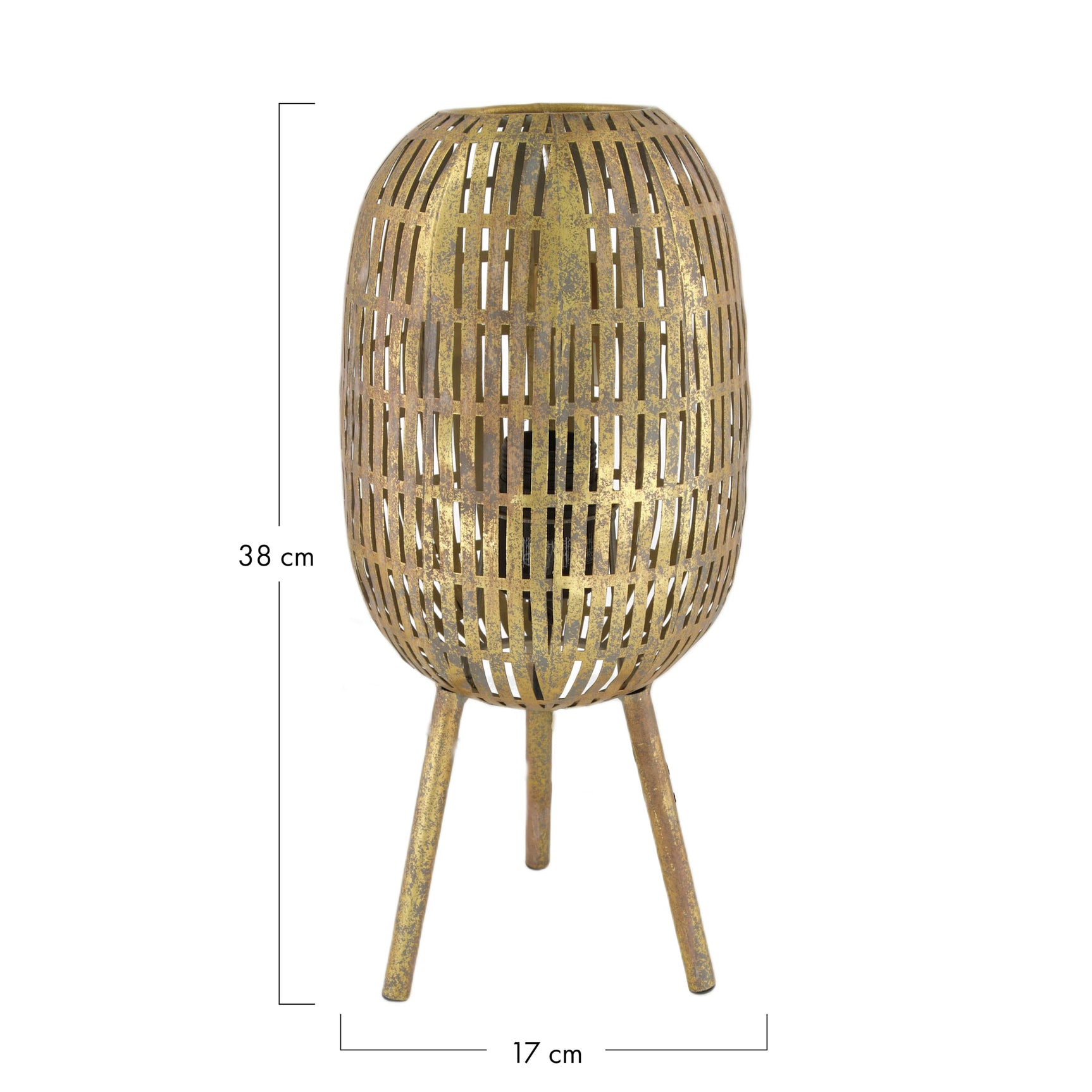 Tafel lamp metaal 17x17x38cm
