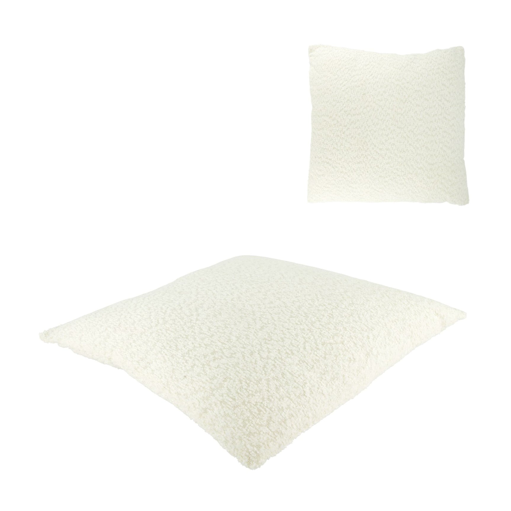 Polyester kussen 45x45cm, lichtbeige vierkant met fijne textuur