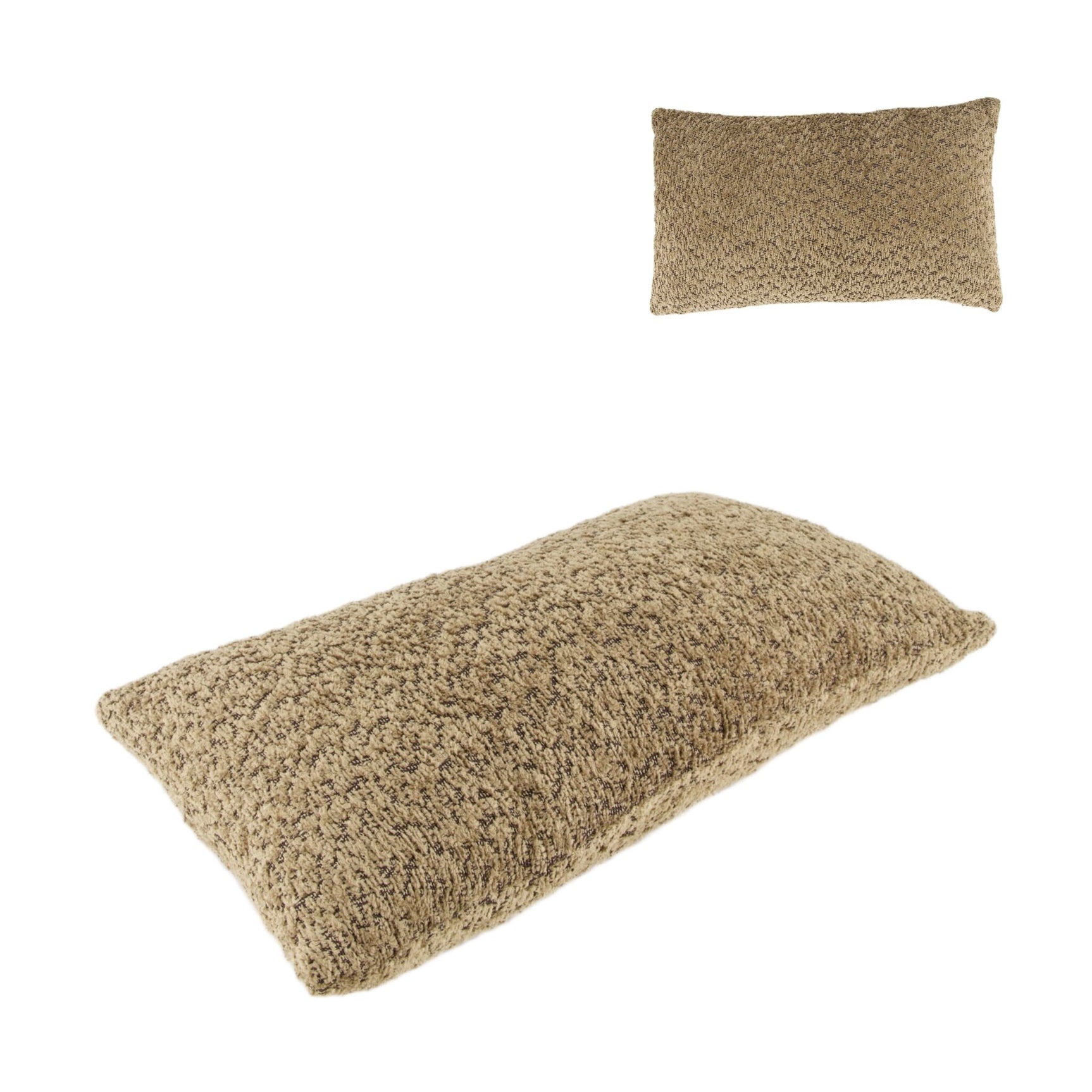 Polyester kussen 30x50x8 cm, rechthoekig beige met grove structuur