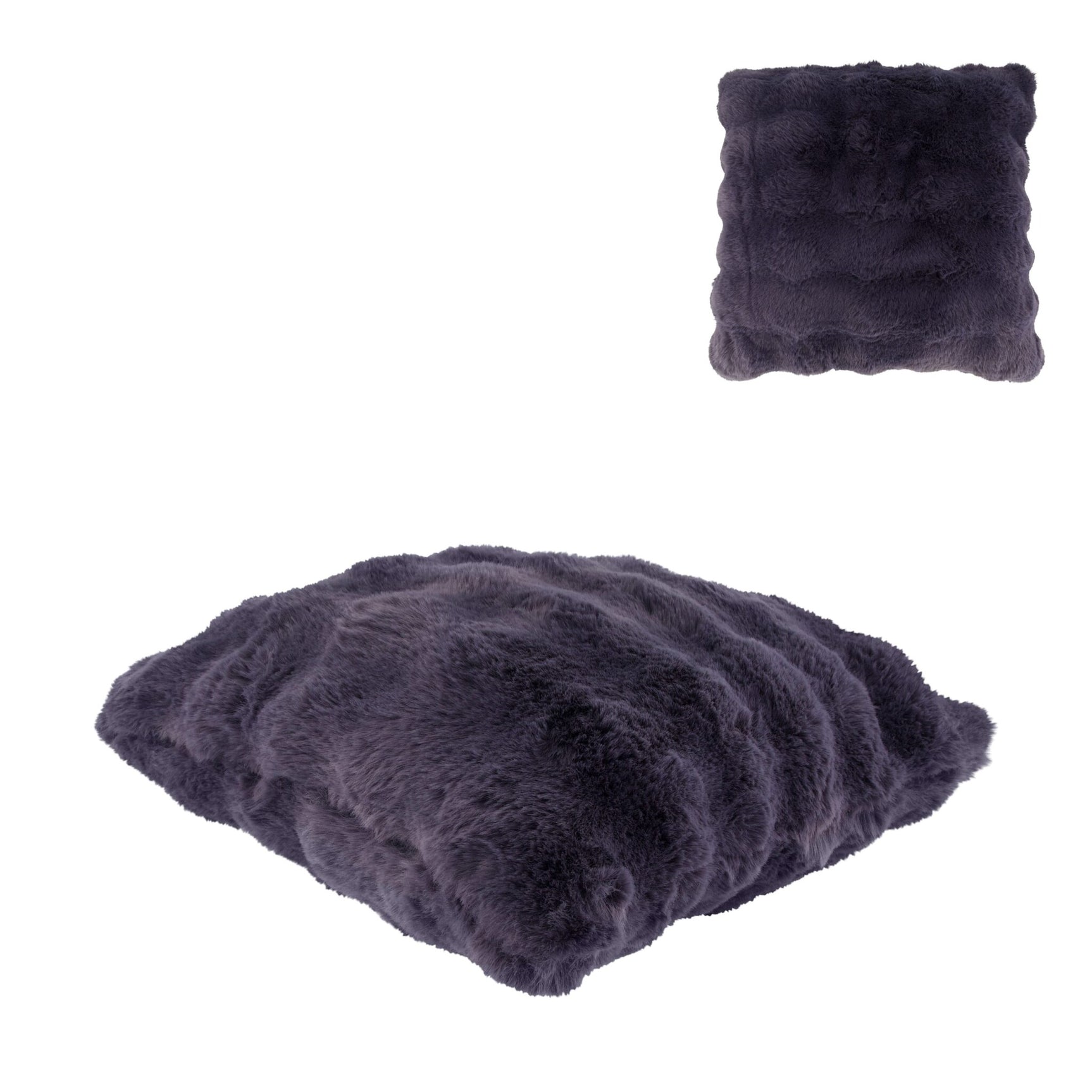 Polyester kussen met donker, zacht pluche oppervlak
