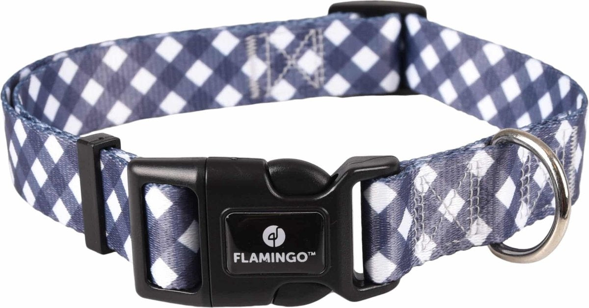 Flamingo Halsband Salome Grijs/wit L 45-65cm 25mm