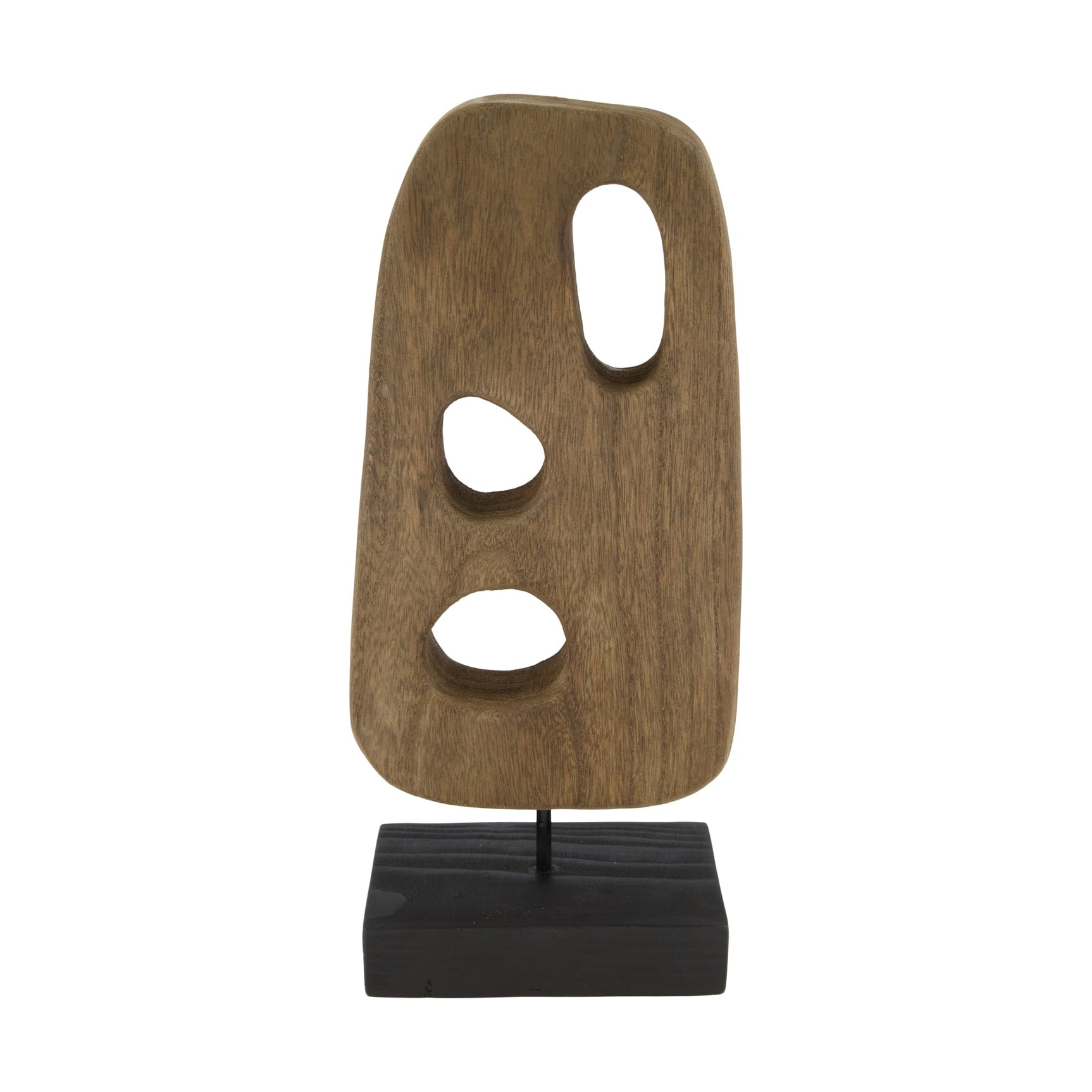 Beeld organisch paulownia hout on stand 18x9x38cm