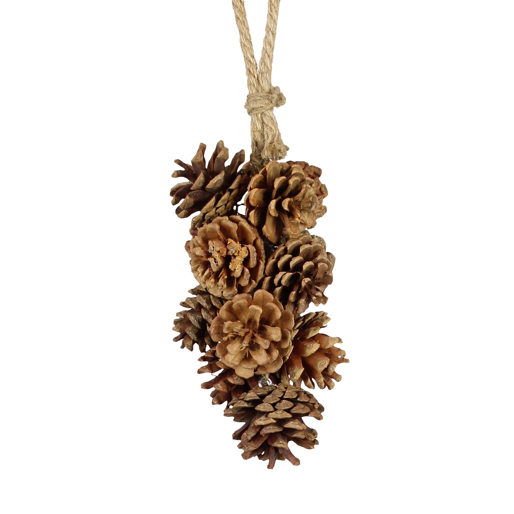 Dennenappelhanger met touw en bruine dennenappels, 10x10x35 cm