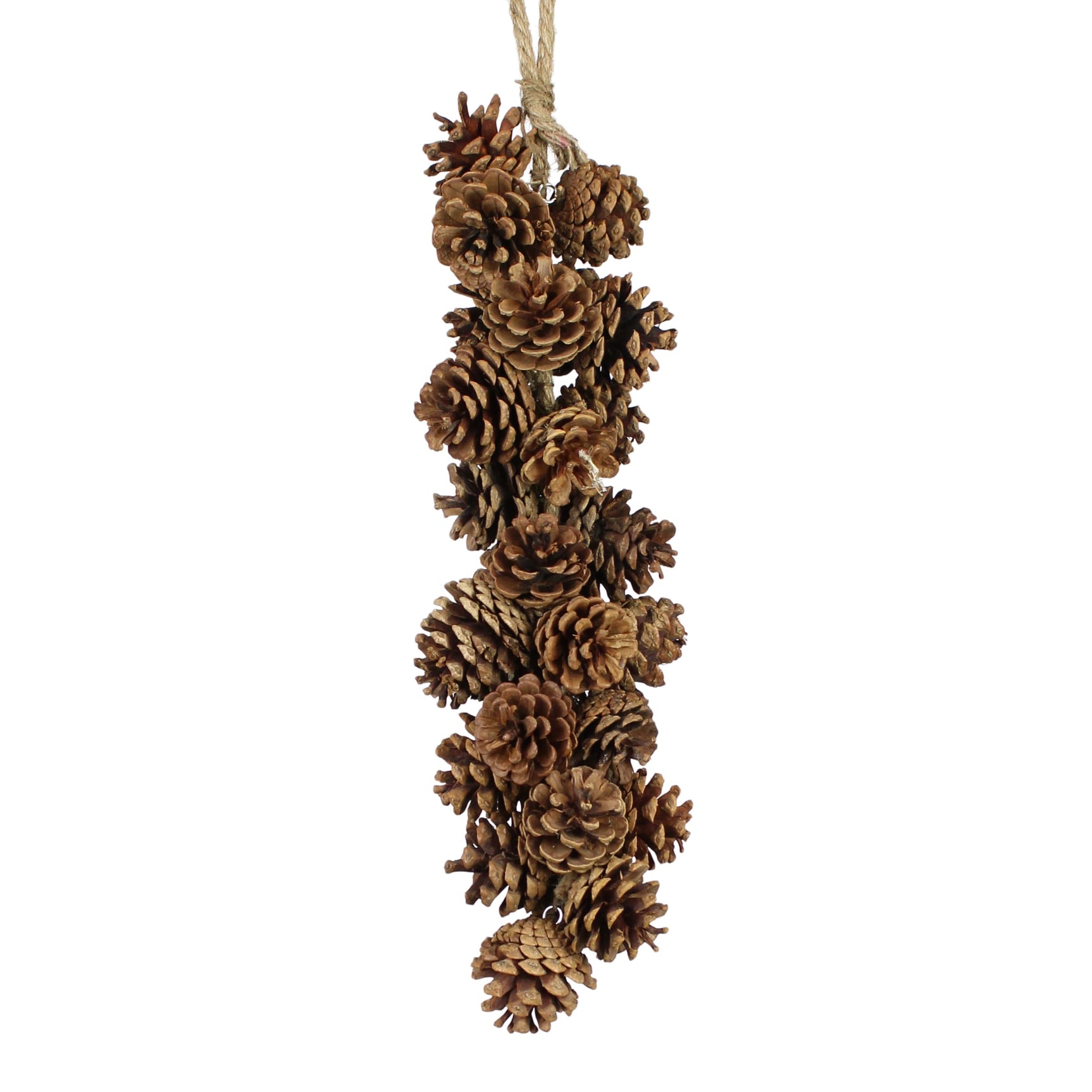 Garland met dennenappels, bruin, hangend koord, 55 cm