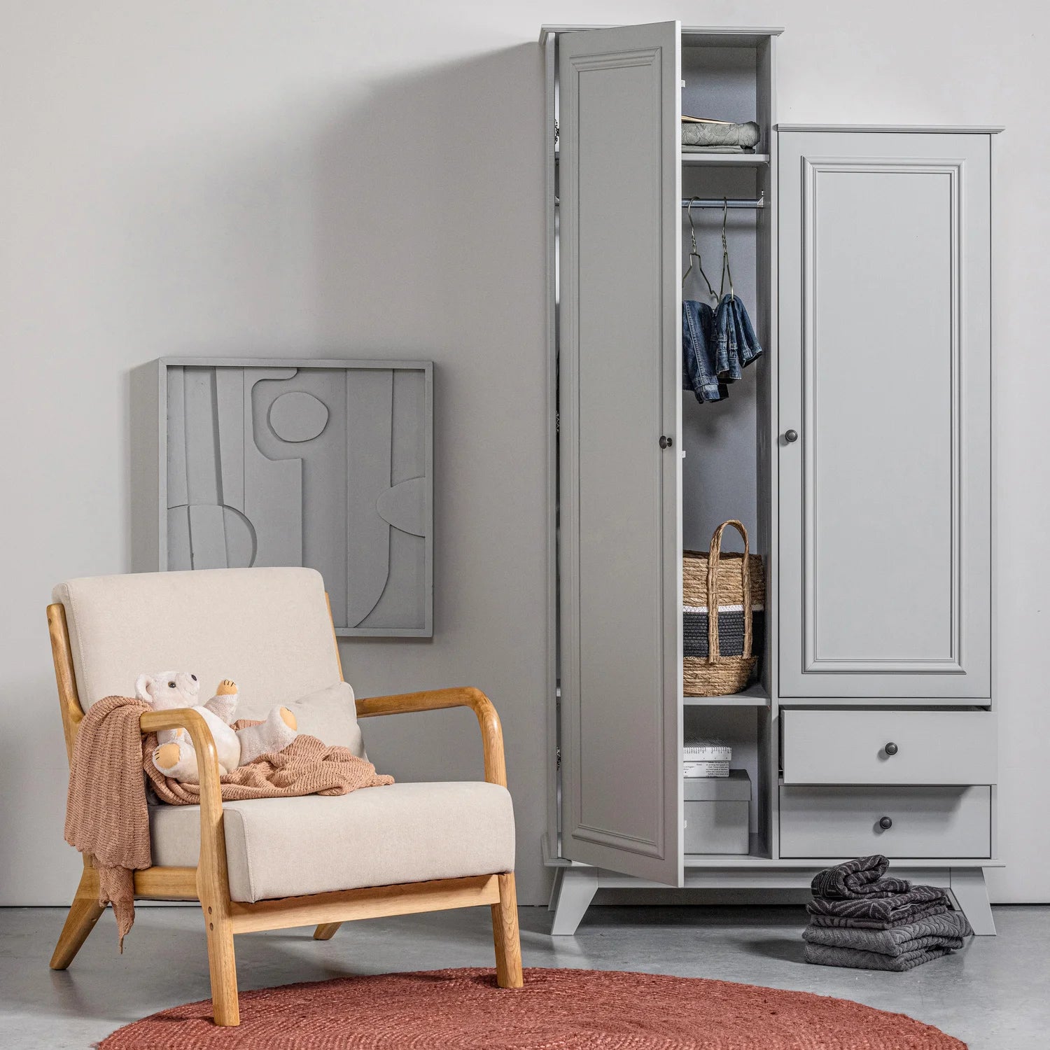 WOOOD - Mark fauteuil geweven stof naturel