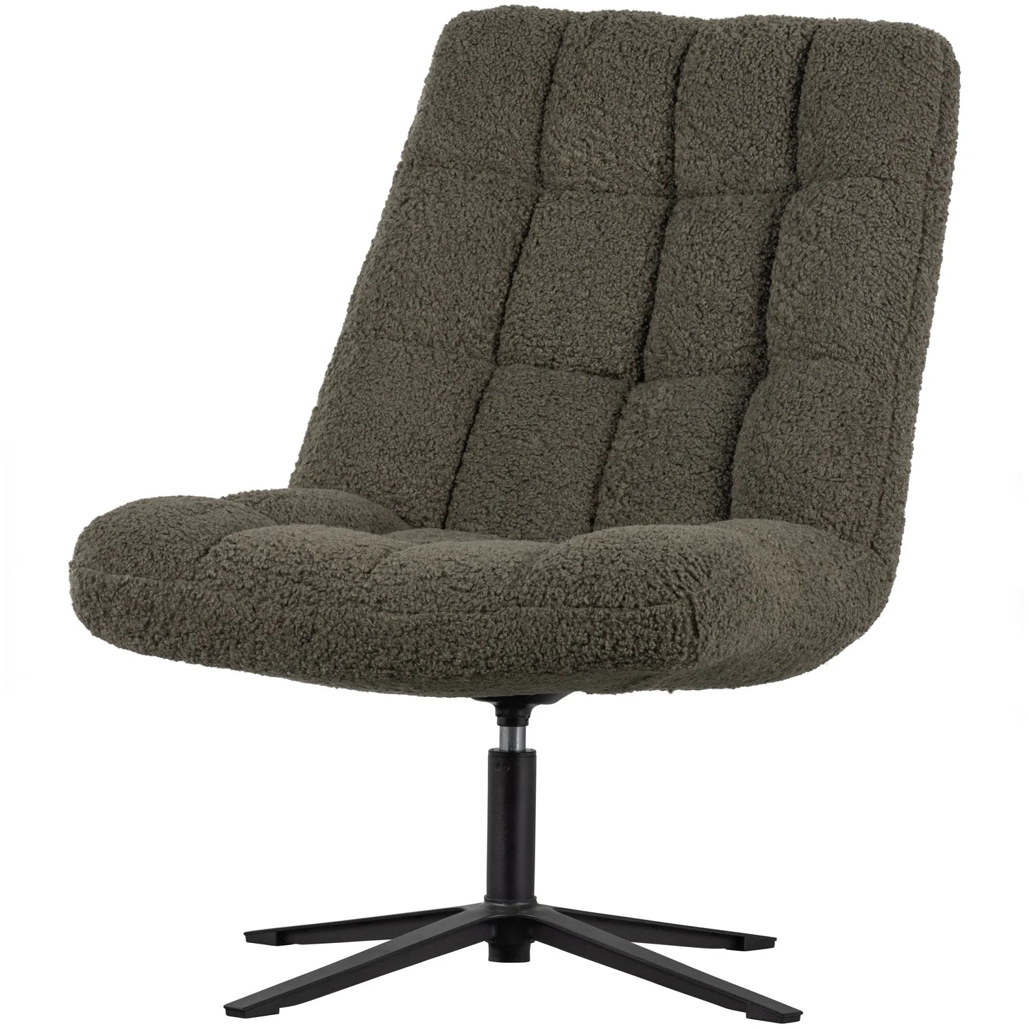 WOOOD - Job draaifauteuil teddy groen