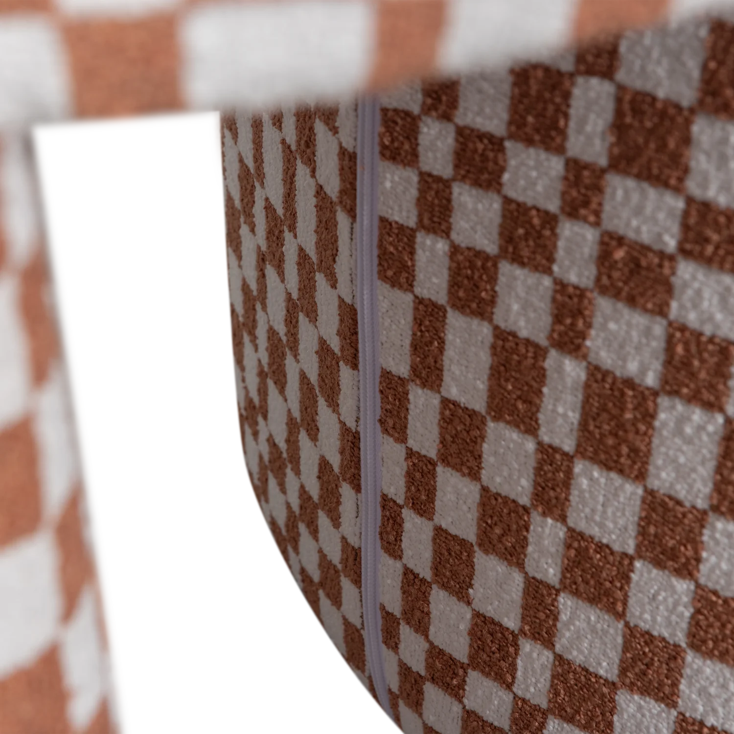 WOOOD - Charlie gestoffeerde kruk ruit dessin oranje