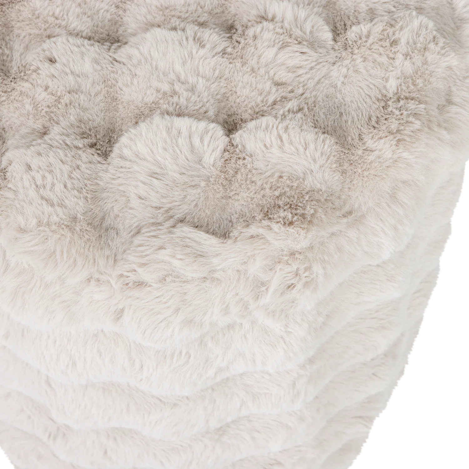 OLVEN POEF HOOG FLUFFY STOF NATUREL