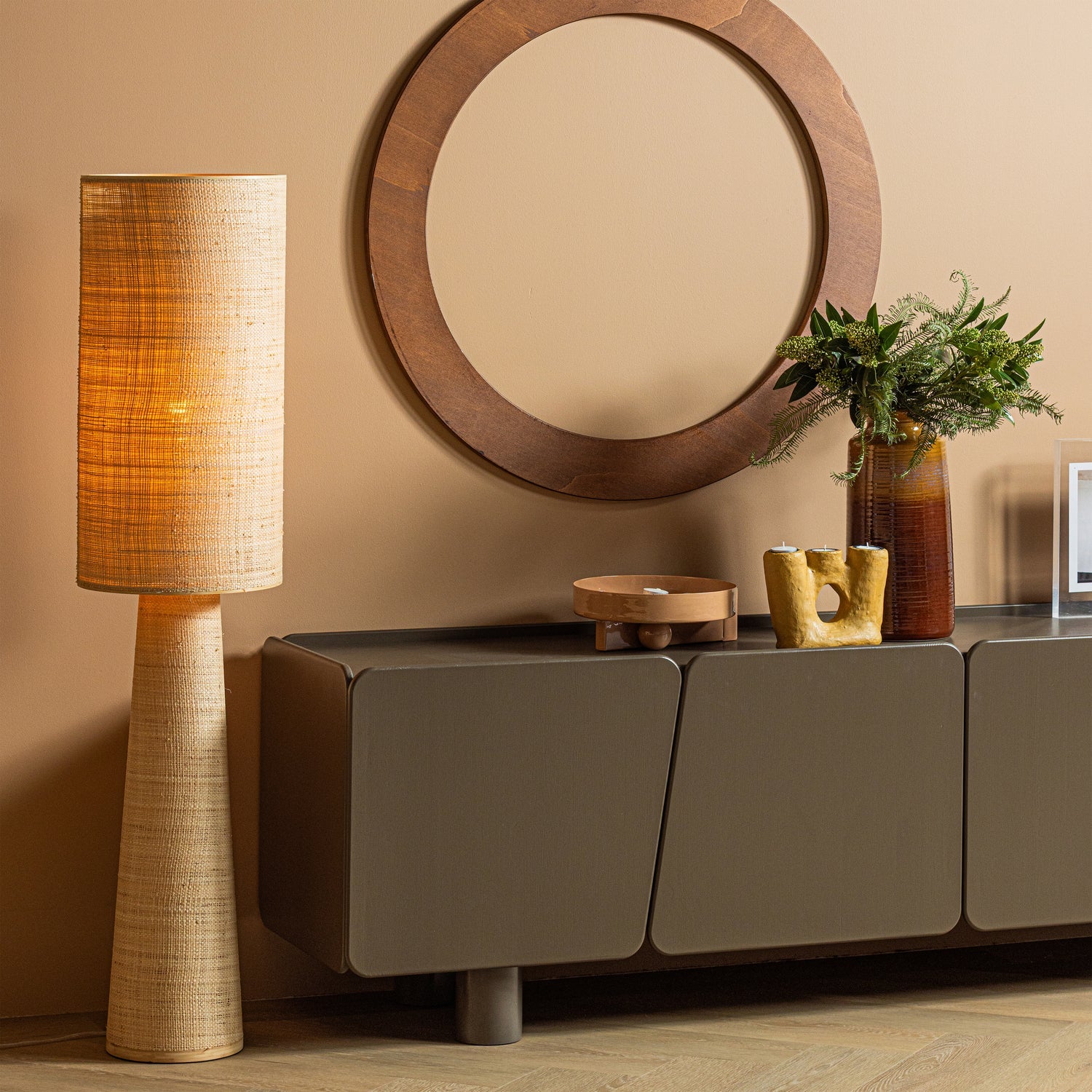 SYRO VLOERLAMP RAFFIA NATUREL 130XO30 CM