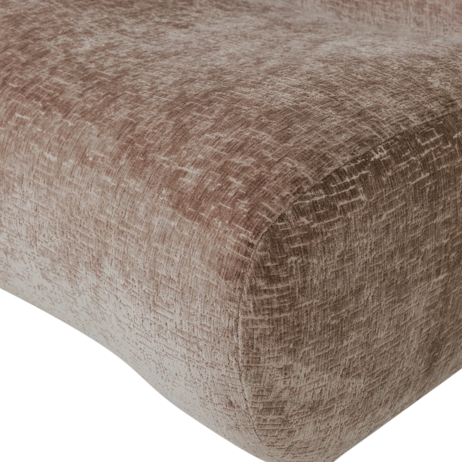 Bekleding van craquelé velvet in lichtbruin met subtiele gestructureerde nerf.