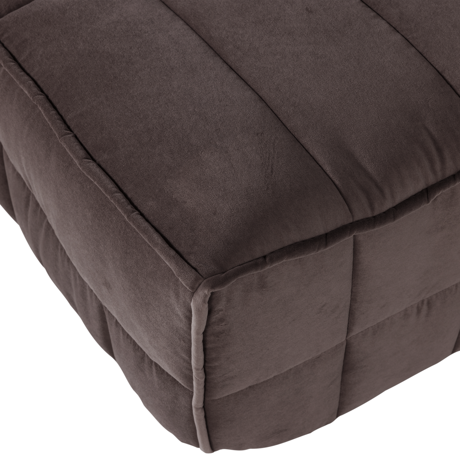 CLUSTER HOCKER VELVET CHOCOLADE BRUIN