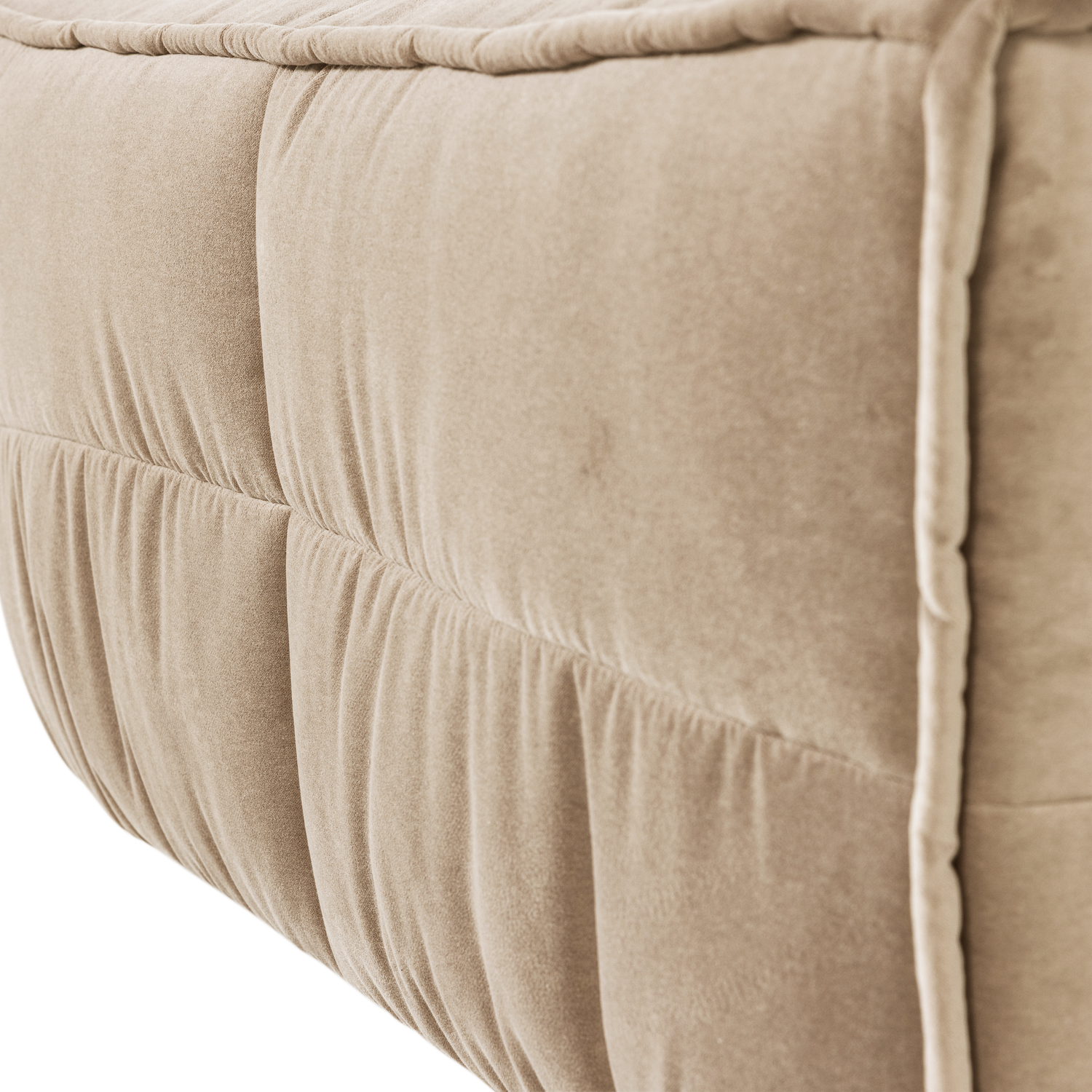 CLUSTER HOCKER VELVET CHOCOLADE ZACHT BEIGE