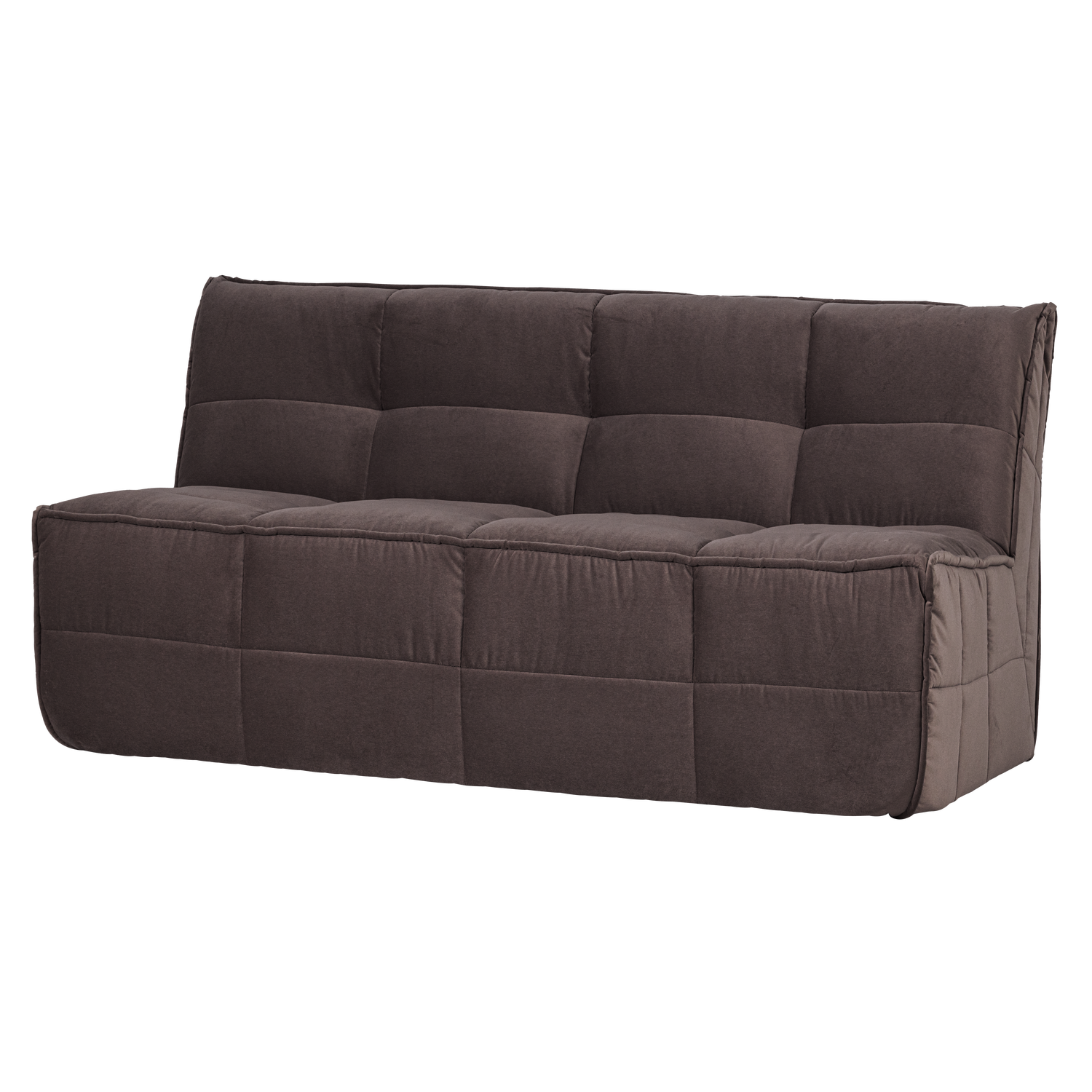 CLUSTER EETBANKJE MET RUGLEUNING VELVET CHOCOLADE BRUIN