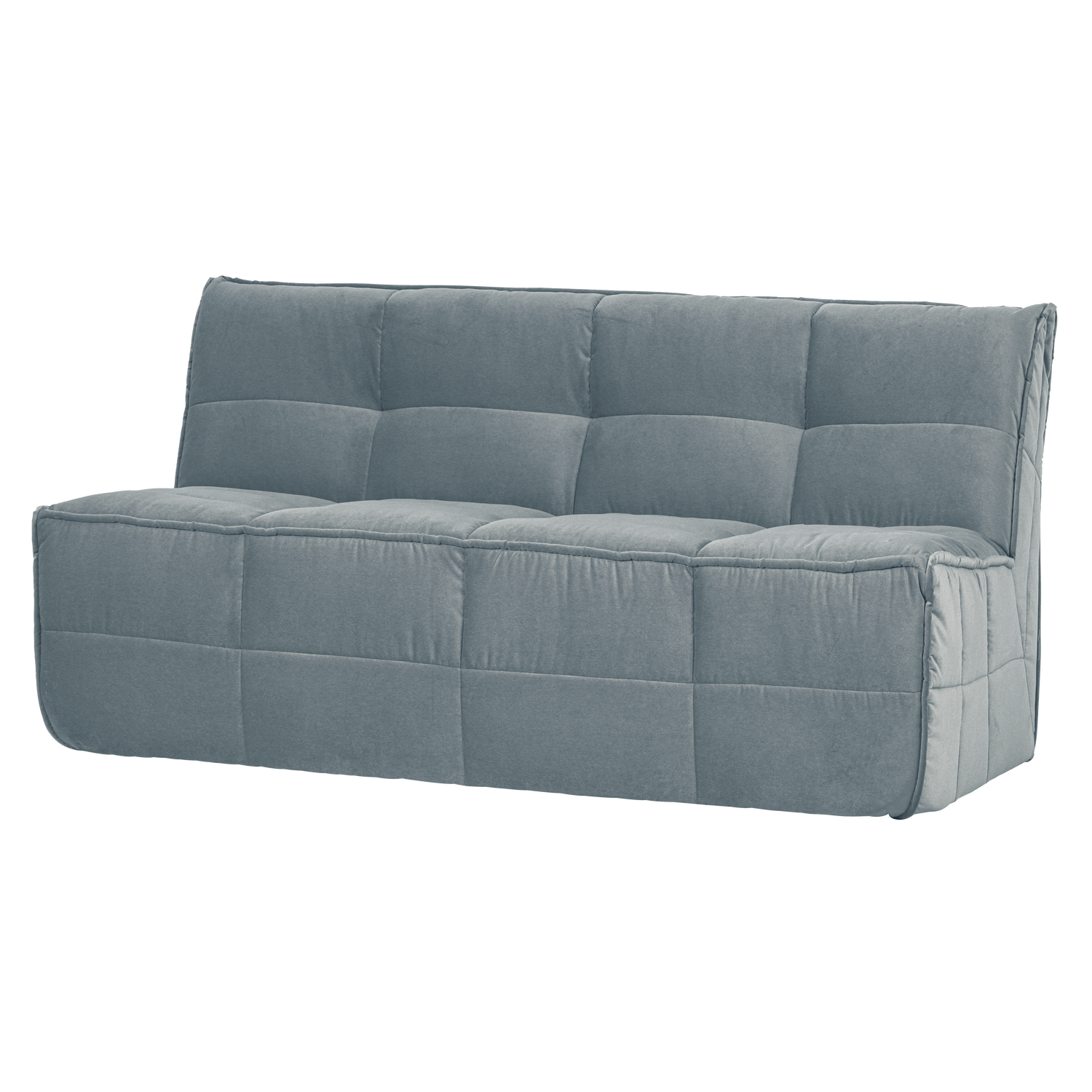 CLUSTER EETBANKJE MET RUGLEUNING VELVET TURQUOISE BLAUW