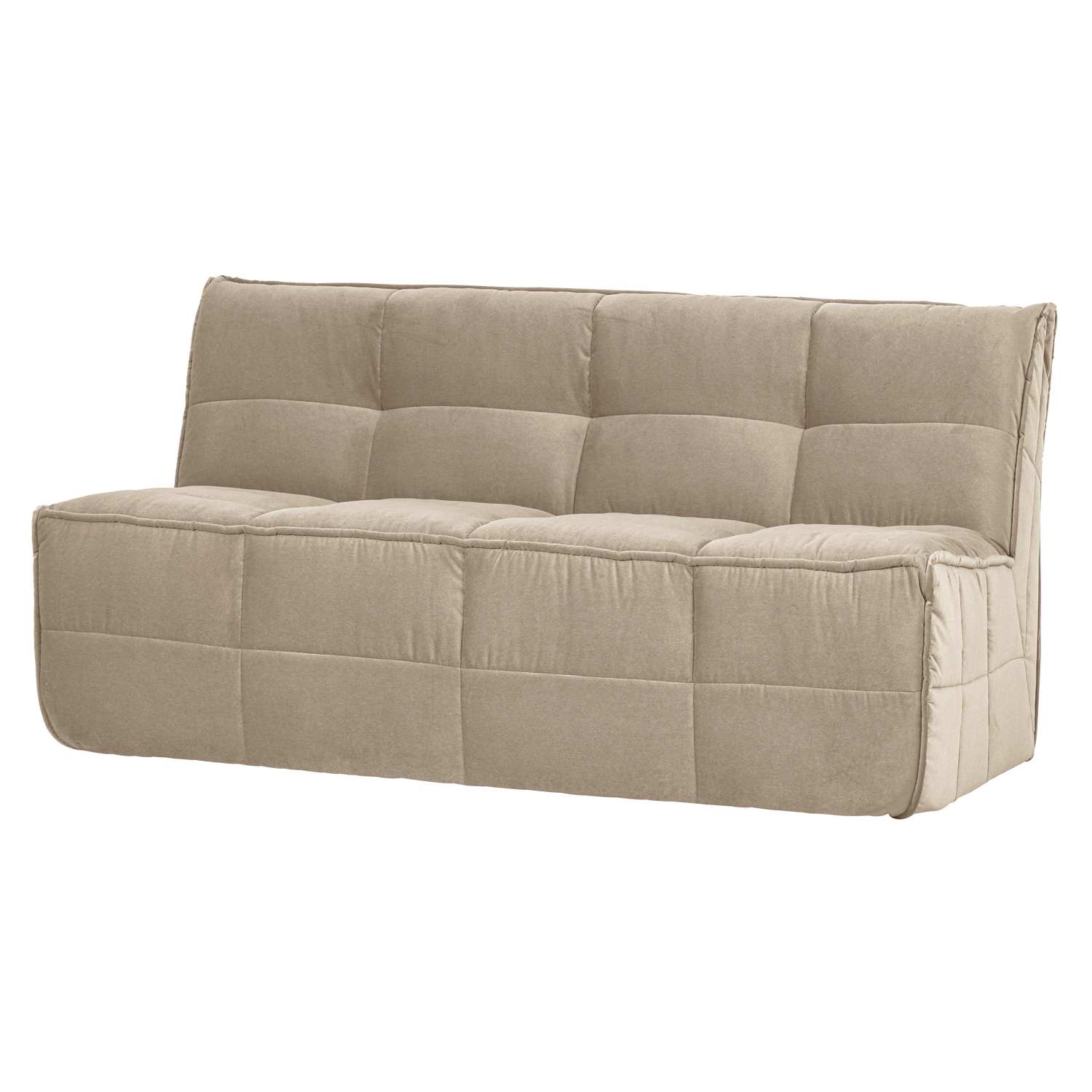 CLUSTER EETBANKJE MET RUGLEUNING VELVET ZACHT BEIGE