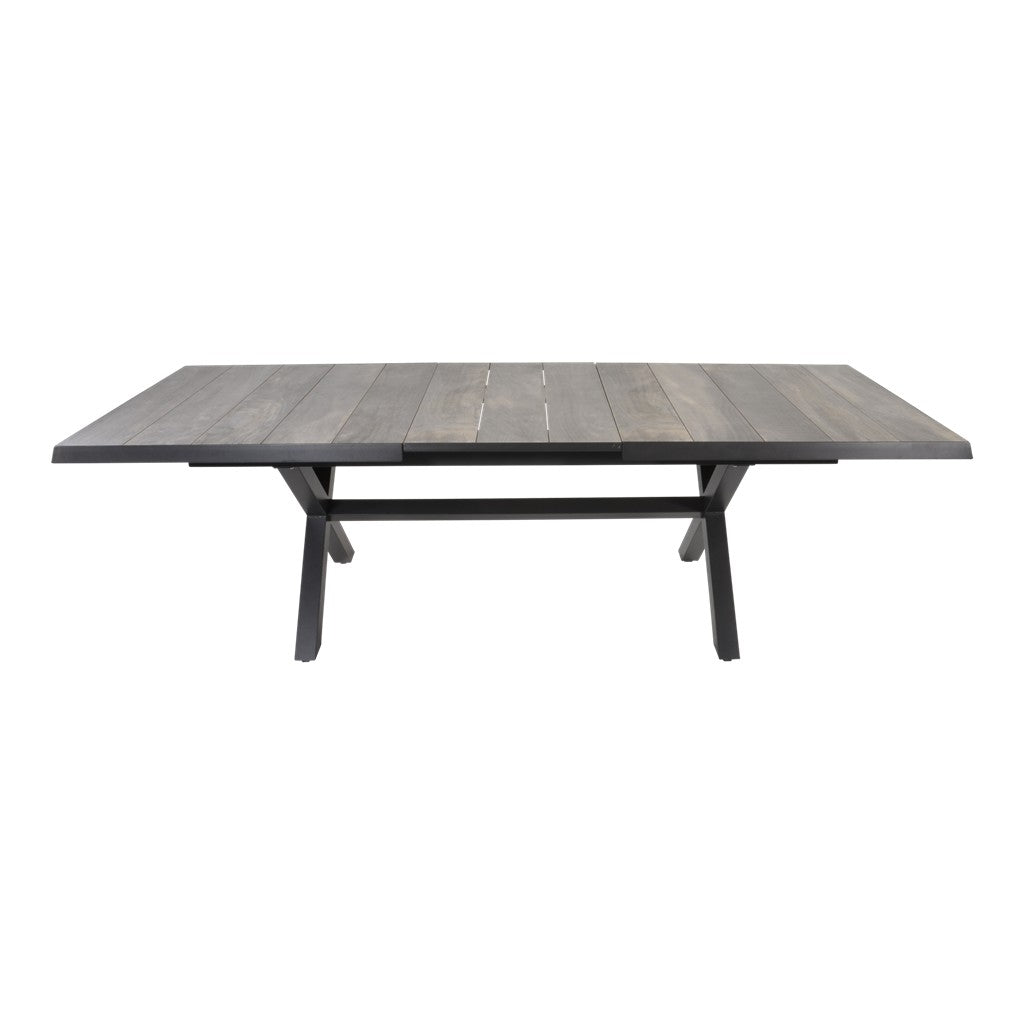 Uittrektafel Castilla zwart met kruispoot 204/264 x 102 cm - Lesli Living