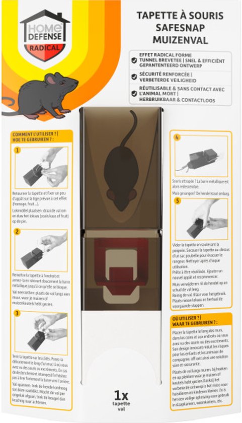 Muizenval Safesnap - Mechanische muizenval voor binnen - HOME DEFENSE®