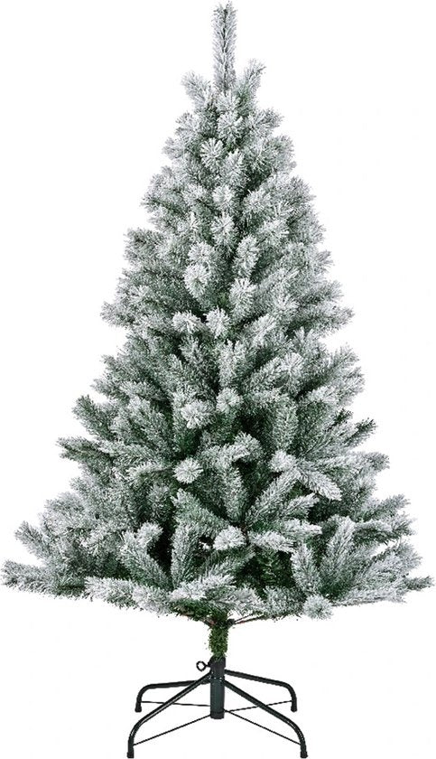 Everlands kunstkerstboom Canada met witte frostsneeuw, volle naalden en donkere stam