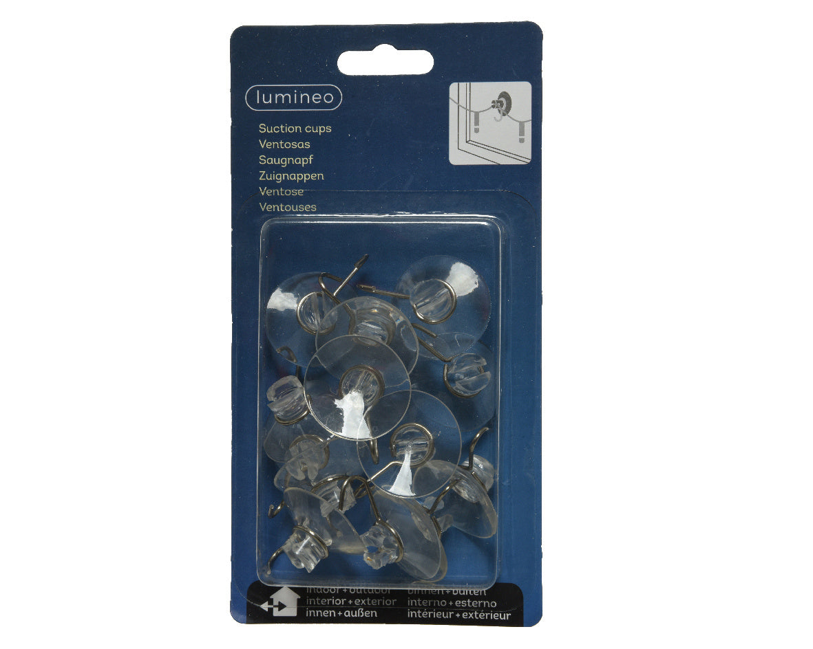 Zuignappen voor buiten, set plastic zuignappen in transparante blisterverpakking
