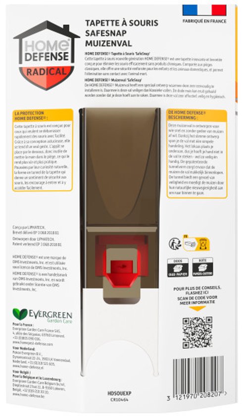 Muizenval Safesnap - Mechanische muizenval voor binnen - HOME DEFENSE®