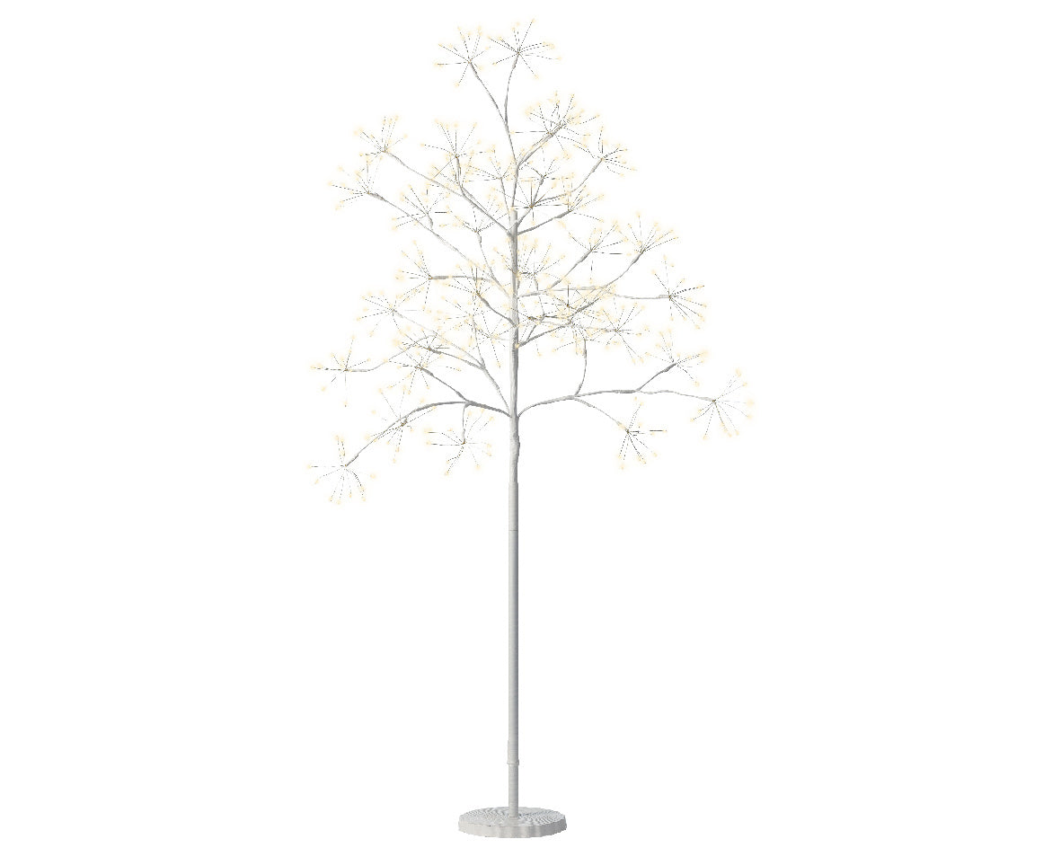 Micro-LED boomverlichting buiten met lichttakken op slanke standaard