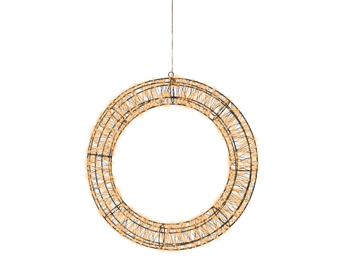 Metalen LED-frameverlichting in ringvorm met micro-LEDs, hangend
