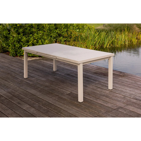WOOOD - Mobile uitschuifbare tuintafel alu zand 240x100/180x100cm