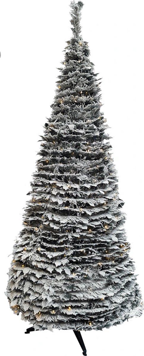 Pop-up kunst kerstboom met sneeuw en 150 LEDs - 120 cm