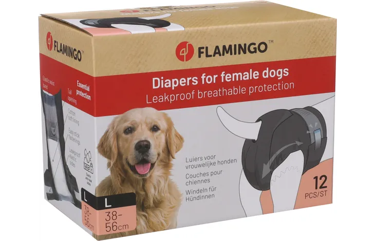 FLAMINGO hondenluierverpakking voor teefjes, maat L, 12 stuks