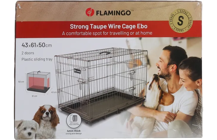 Flamingo - Draadkooi Ebo Taupe S 61x43x50cm
