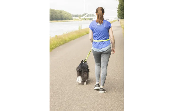 FLAMINGO heupriem met jogginglijn, draagriem aan achterzijde tijdens wandeling