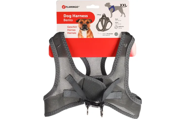 Flamingo - Harnas Step&Go Bento Grijs XXL
