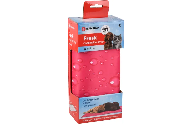 Flamingo - Koelmat Fresk Drop Rechthoekig Fuchsia S | A:50cm B:40cm C:0,6cm