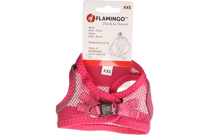 Flamingo - Harnas Step&Go Bento Roze XXS