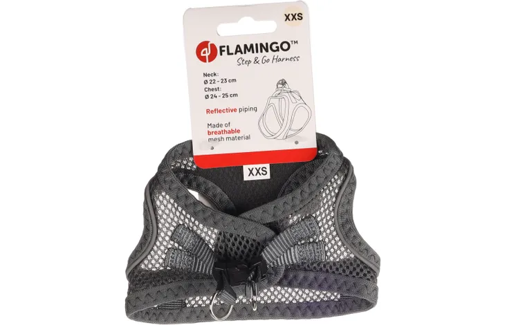 Flamingo - Harnas Step&Go Bento Grijs XXS