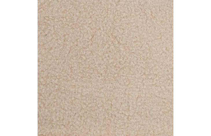 Beige boucléstof van het rechthoekige Flamingo-kussen, close-up van de textuur