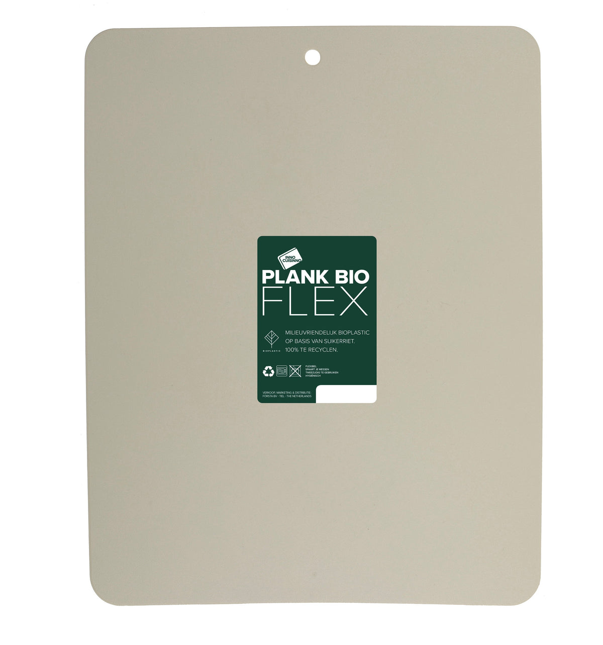 Inno Cuisinno snijplank Bio Flex, beige, met ophanggat en label