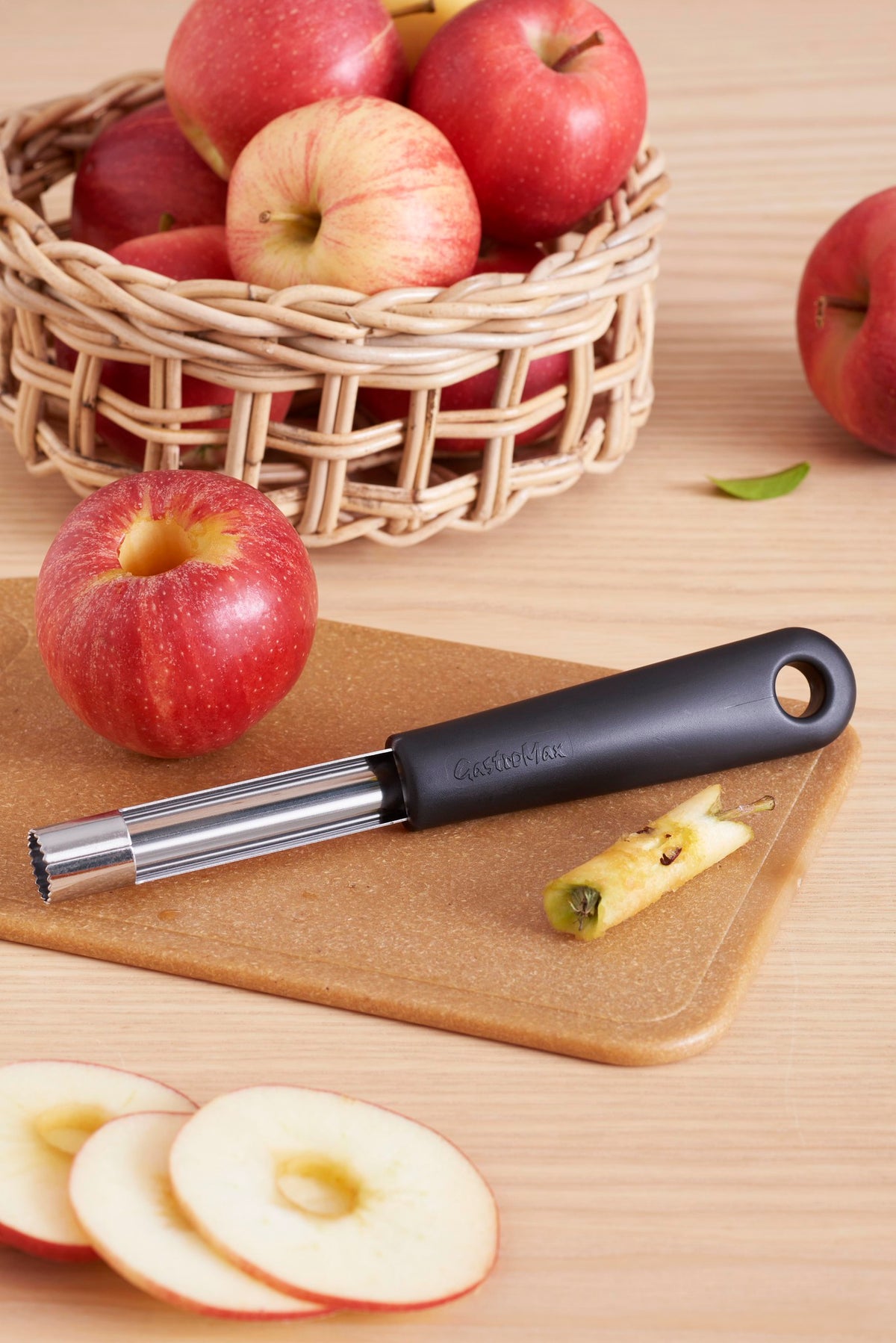 GastroMax appelboor met zilveren kern en donkere handgreep
