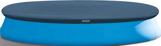 Rond zwembadafdekzeil van Intex met donkerblauw deksel en lichtblauwe rand