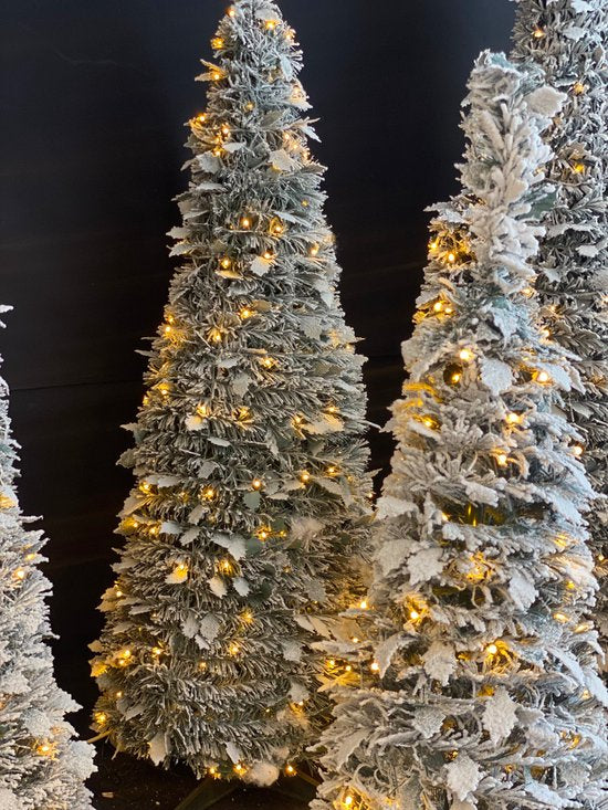 Pop-up kunst kerstboom met sneeuw en 250 LEDs - 180 cm