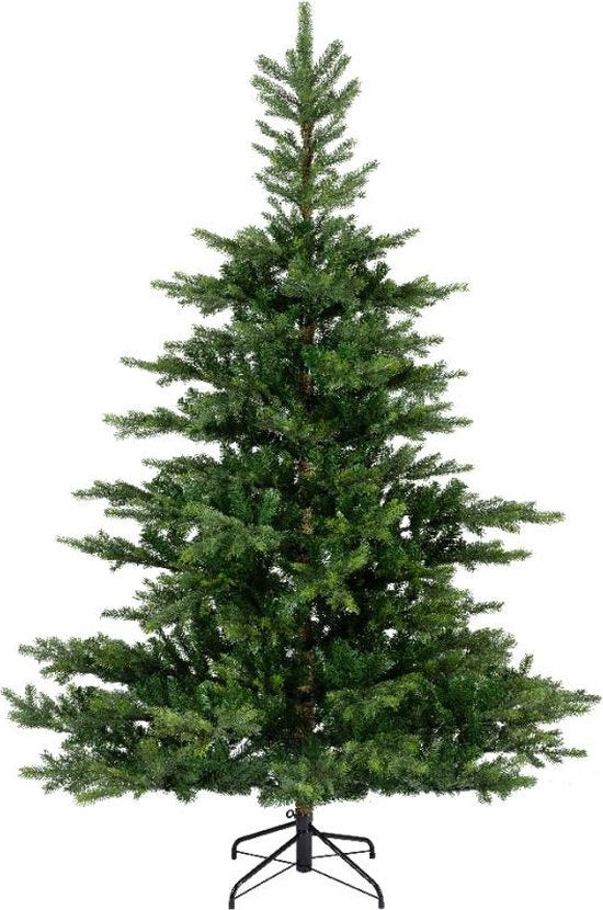 Kunstkerstboom 150 cm met donkere naalden en metalen standaard