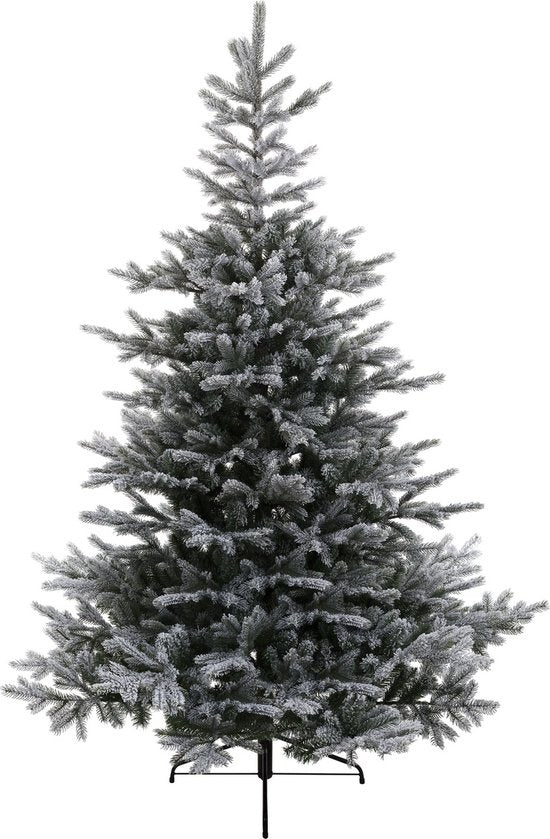Everlands Grandis-fir sneeuwboom, Ø150×H210 cm, volle takken met witte sneeuwlaag