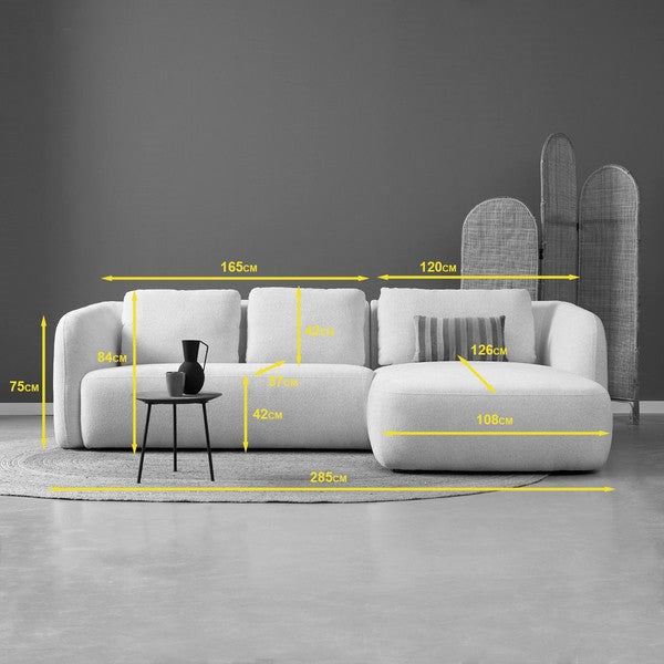 CLOUD met ottoman rechts - Raven 22