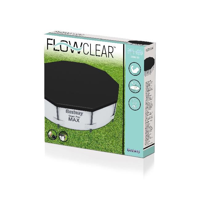 Verpakking Flowclear afdekzeil, rond en zwart