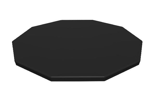 Rond afdekzeil, zwart, met octagonale vorm en rand
