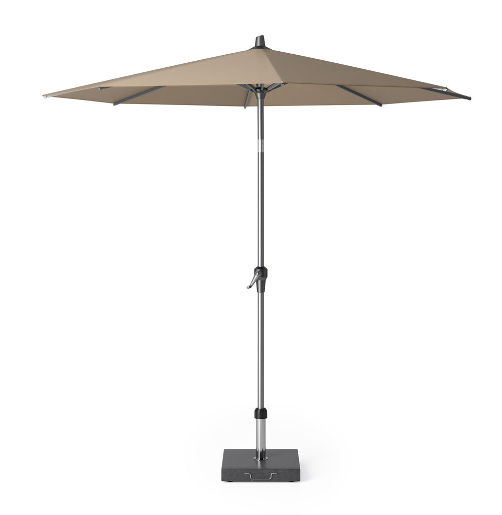 Parasol Riva ø250 met taupe doek en aluminium mast