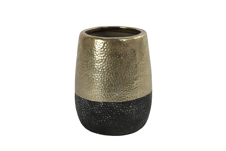 Bloempot ro Terri S goud/zwart