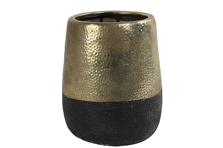 Bloempot ro Terri M goud/zwart