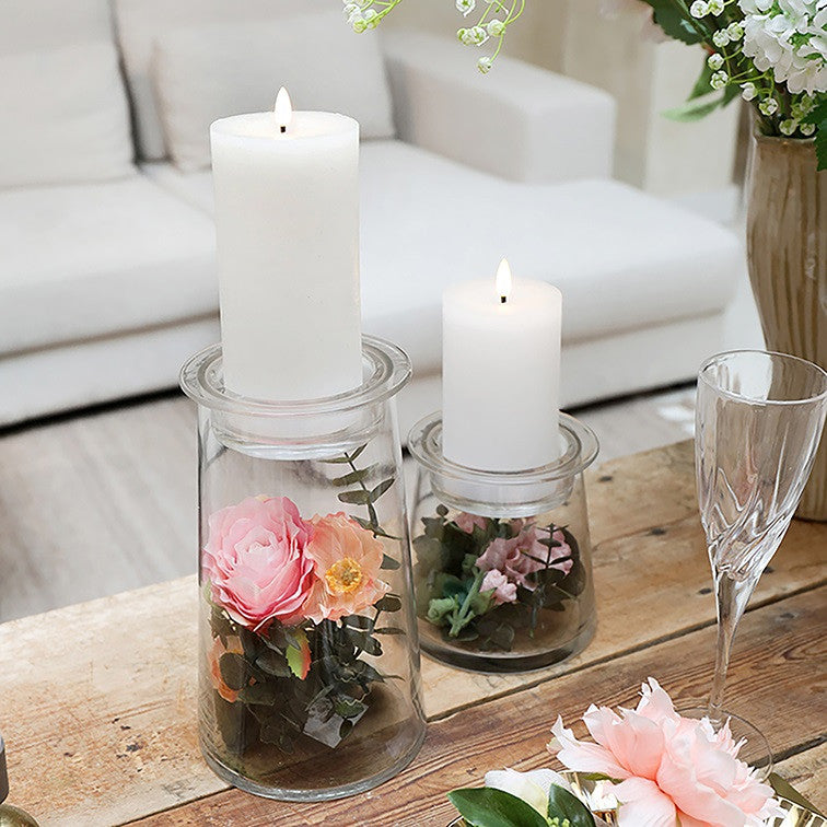 Stompkaars rustiek Ø7,5CM LED ro Lyon M wit-L7,5B7,5H12,5CM