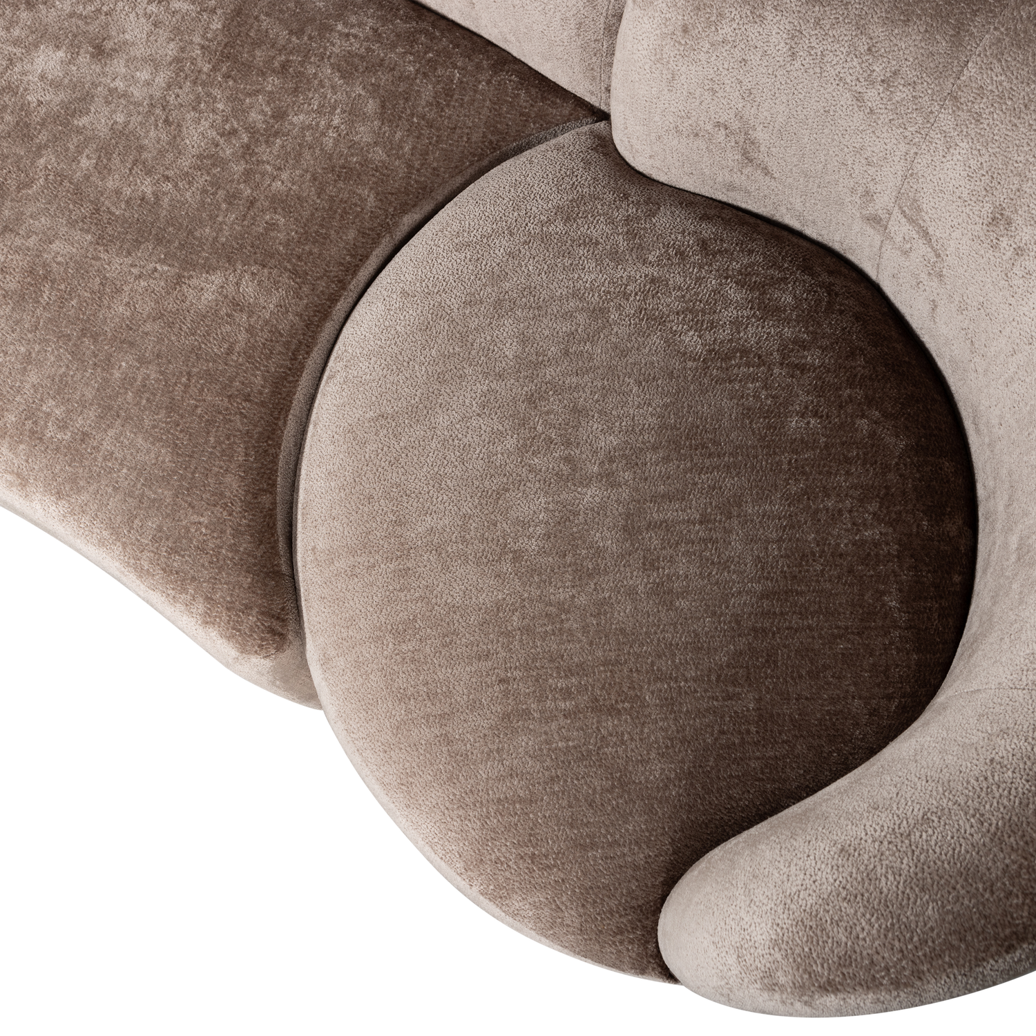 COMBI-POPULAR: BANKJE + FAUTEUIL + POEF TAUPE